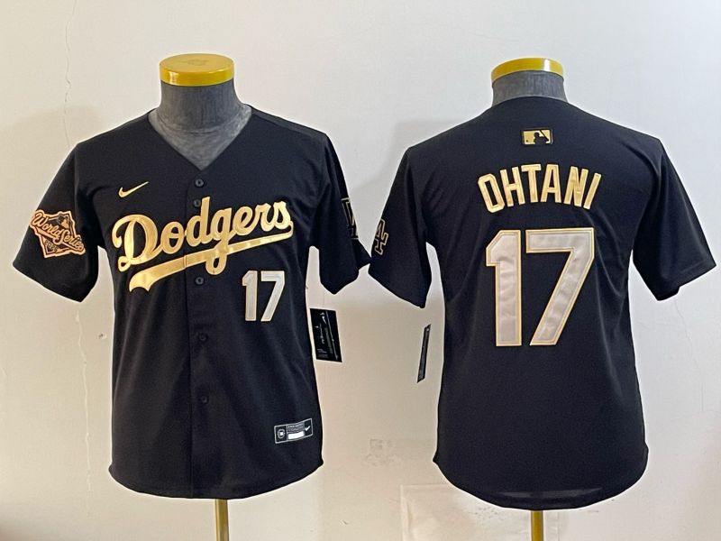 Youth Nike 2026 Los Angeles Dodgers #17 Ohtani  Black Gold Game MLB Jersey 062